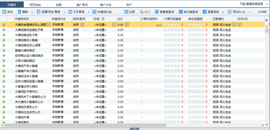 关键词(月经不调)